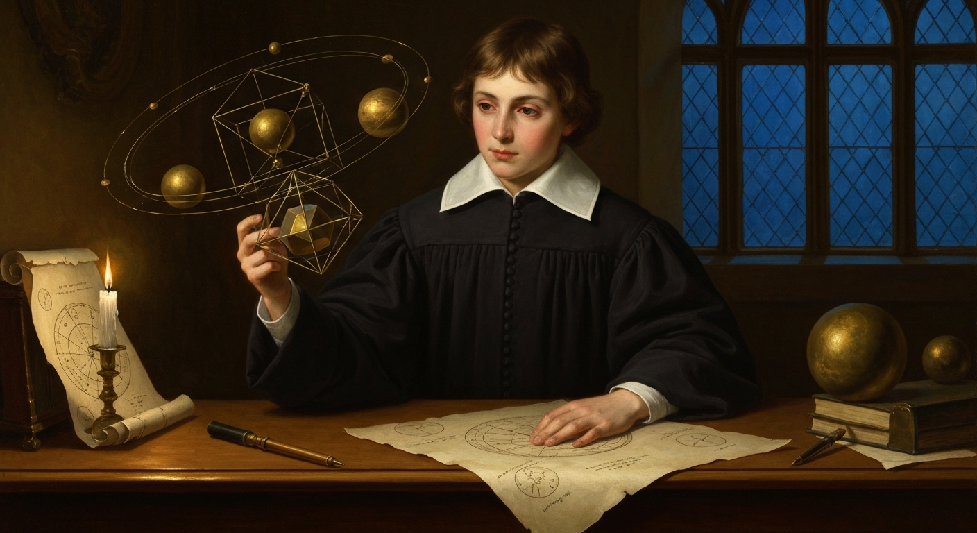 케플러는 행성이 신의 도형 위에 있다고 믿었다