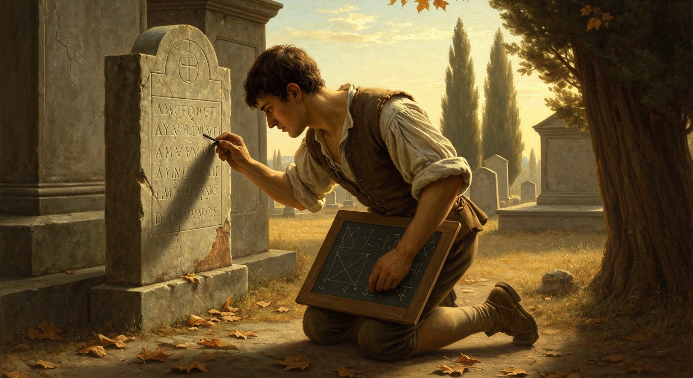 타르탈리아는 묘비석 위에서 알파벳을 익혔다