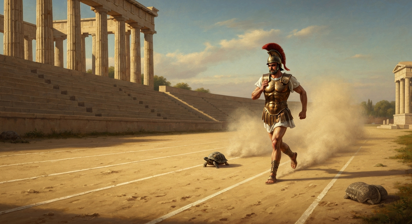 제논은 아킬레스가 거북이를 이길 수 없다고 증명했다