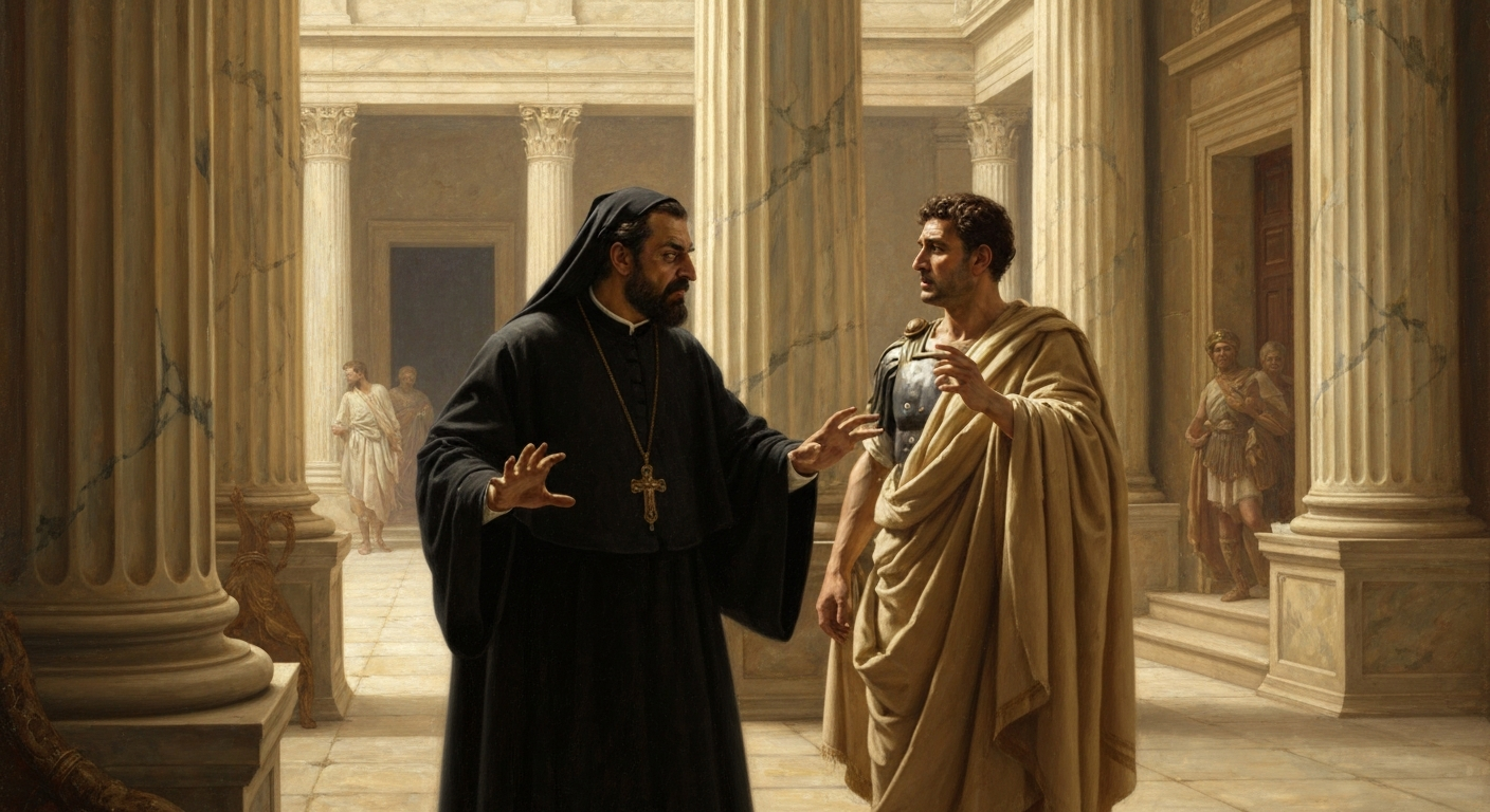 주교 키릴로스와 총독 오레스테스 사이에 그녀가 끼었다