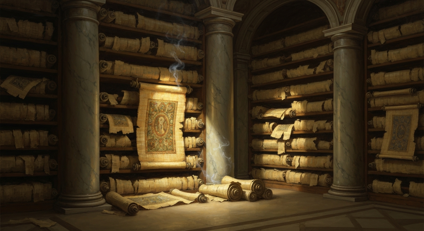 그의 책은 거의 다 사라지고 한 권만 남았다