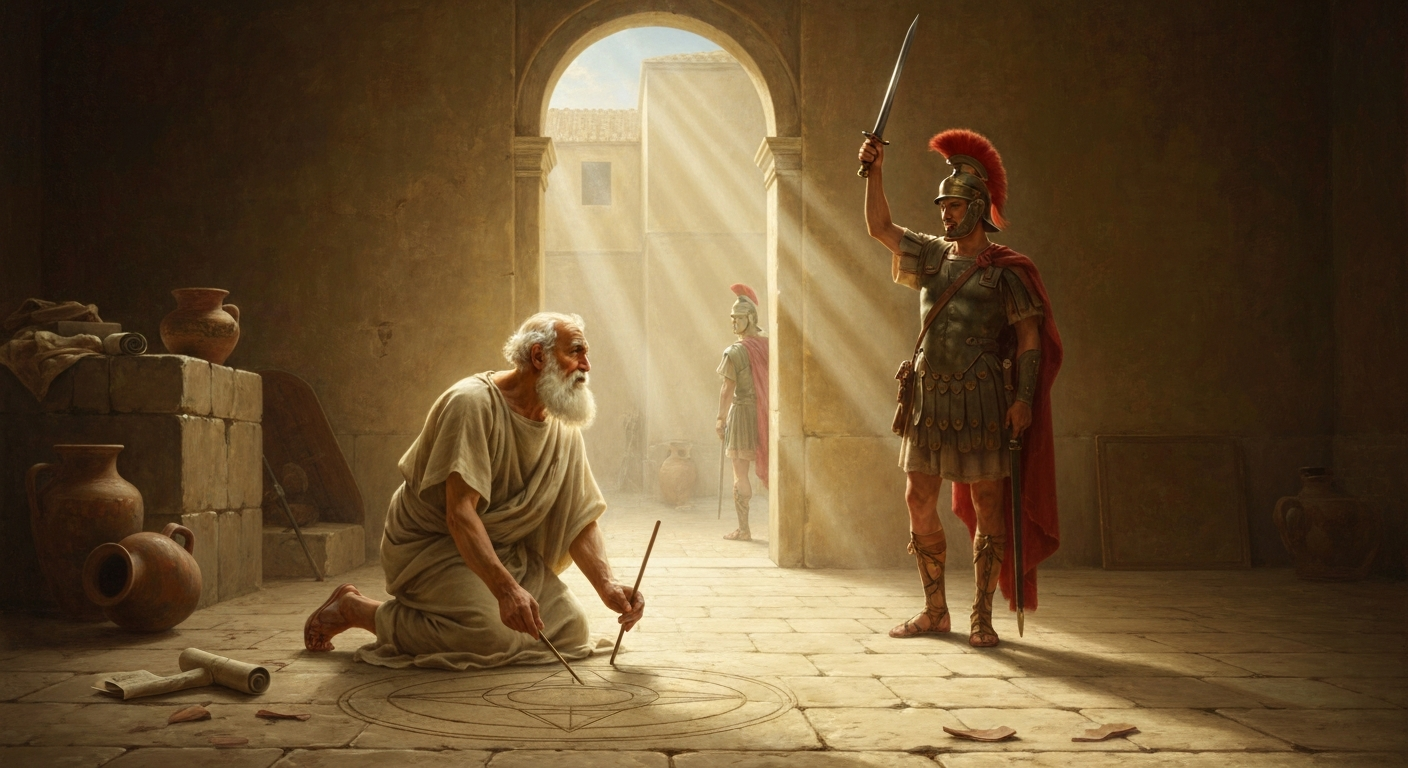 그는 죽는 순간에도 모래 위 도형만 보고 있었다