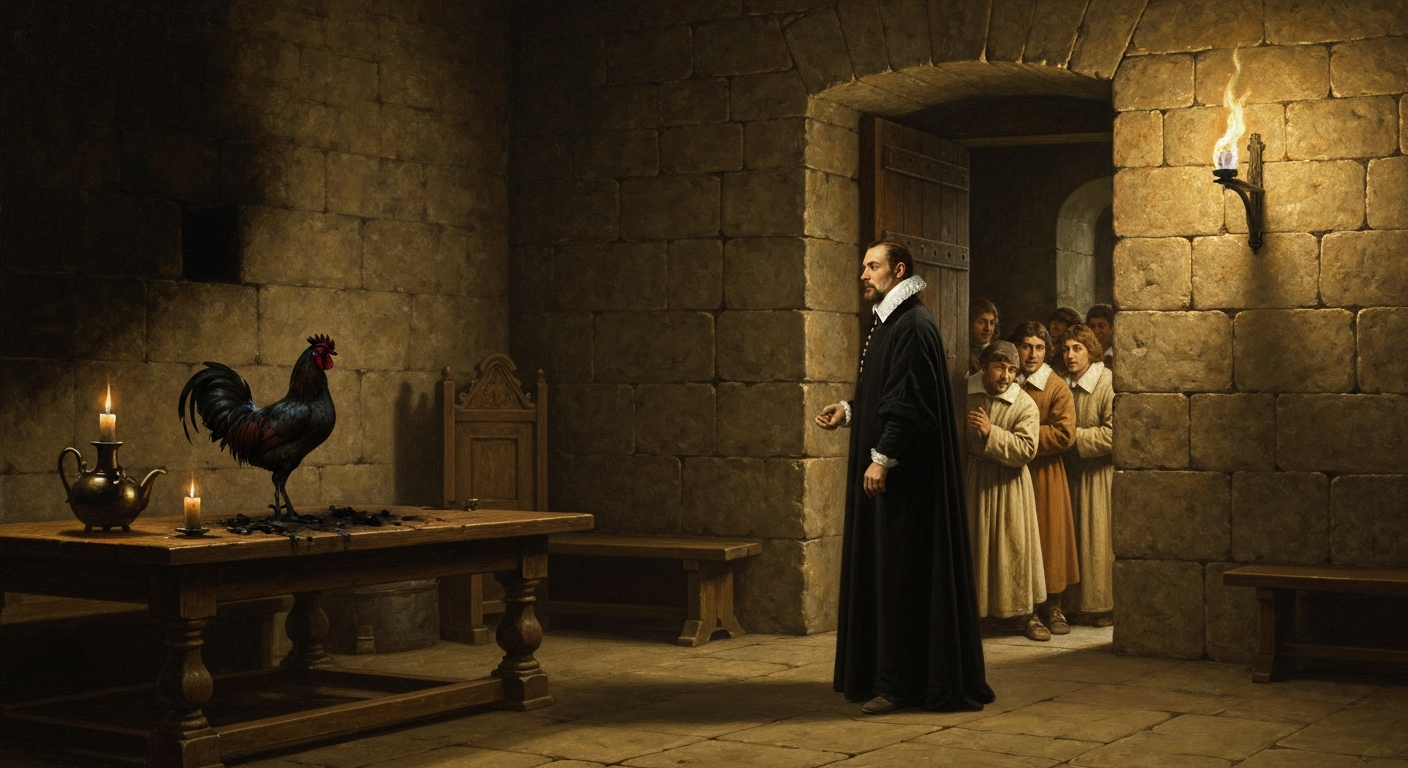 네이피어는 검은 닭으로 도둑을 잡았다