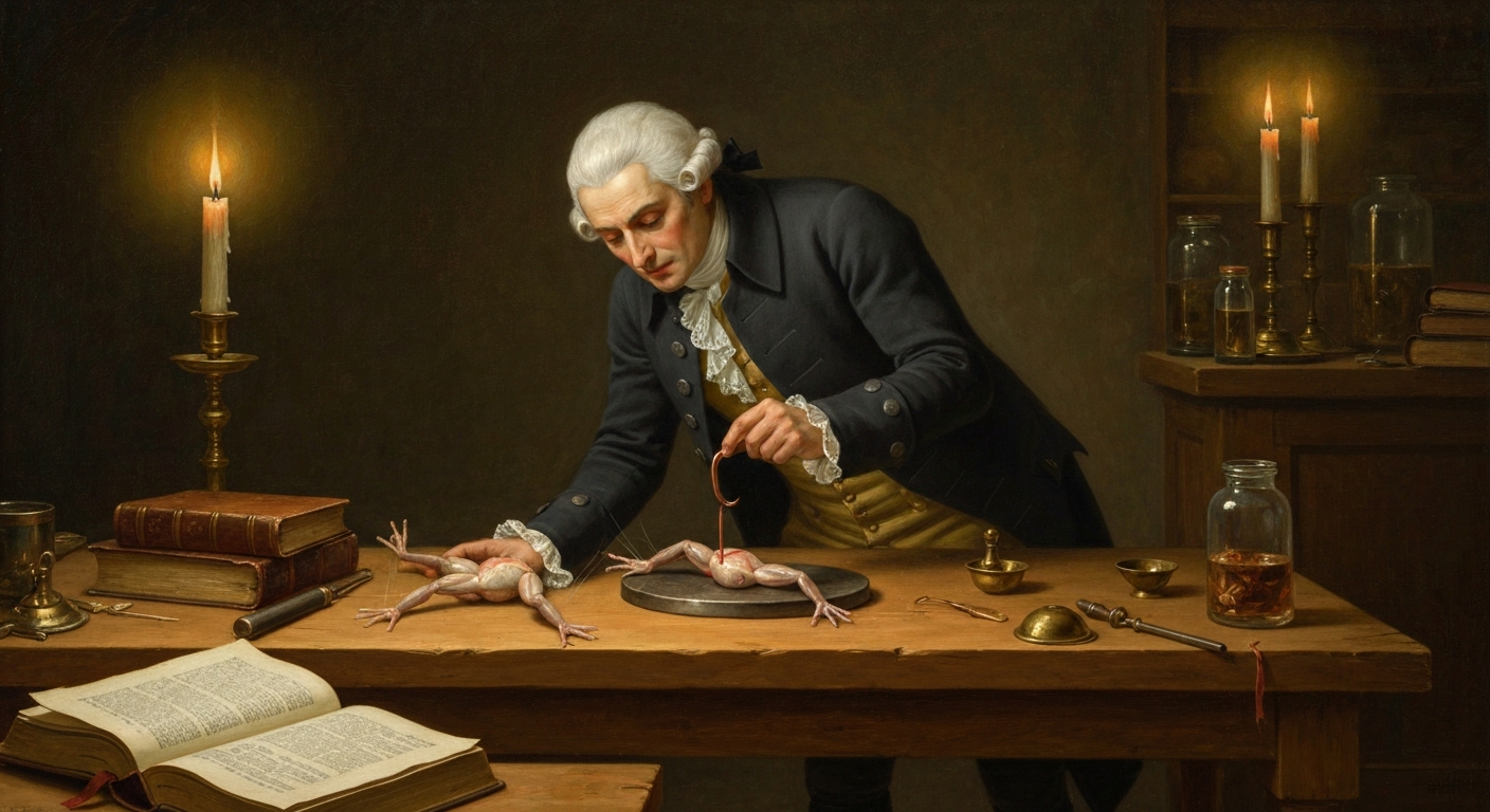 친구 갈바니가 개구리 다리로 전기를 찾아냈다