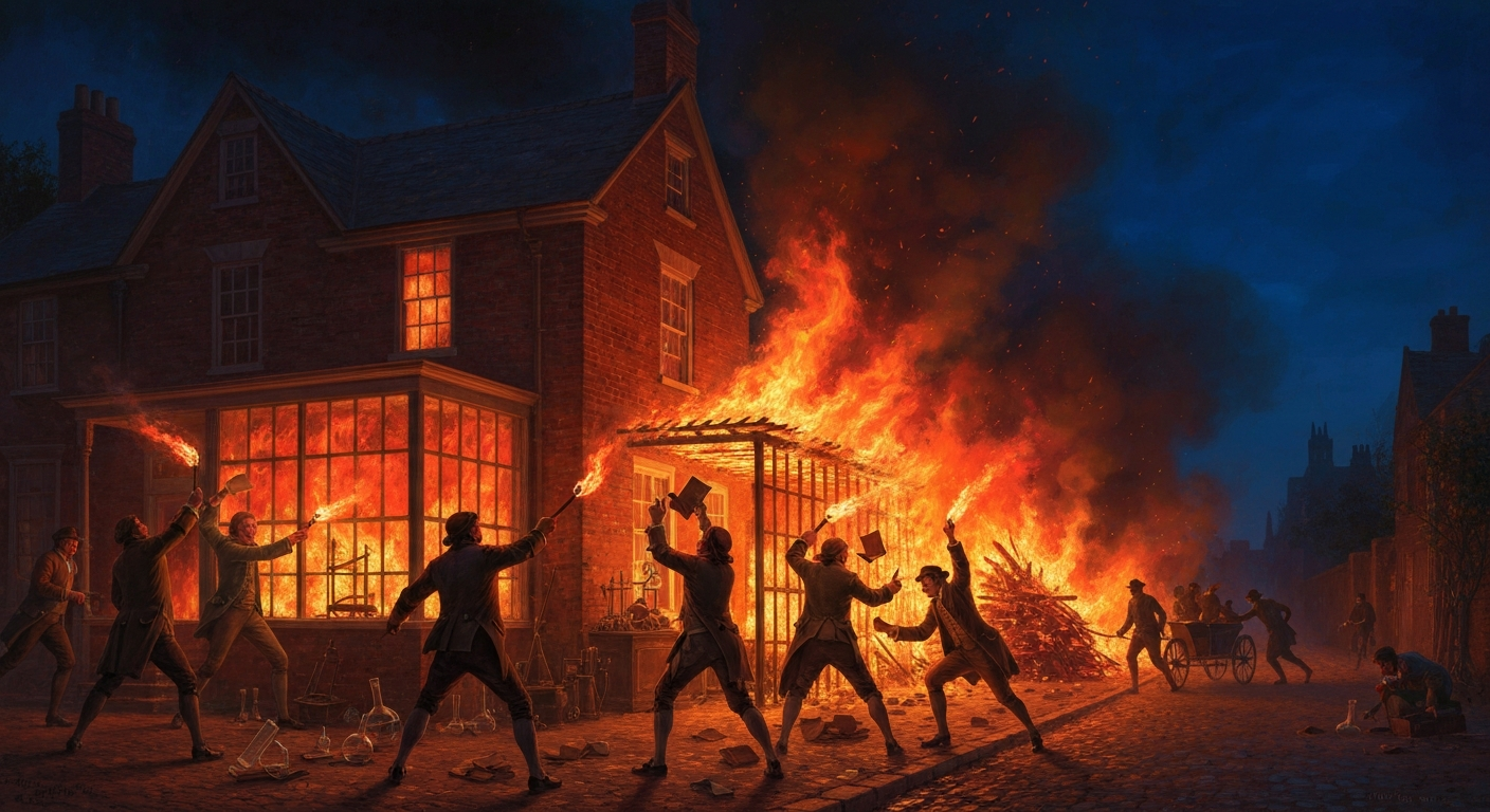 버밍엄 군중이 프리스틀리의 평생 연구를 불태웠다