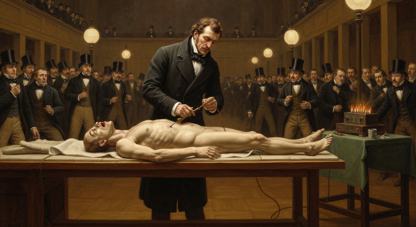 갈바니의 조카가 런던 시체에 전기를 흘렸다