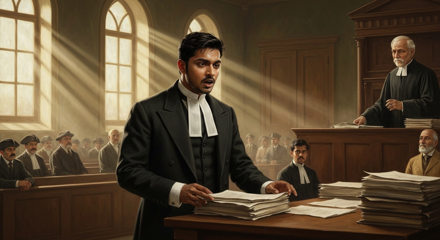 봄베이 변호사 간디는 첫 변론에서 도망쳤다