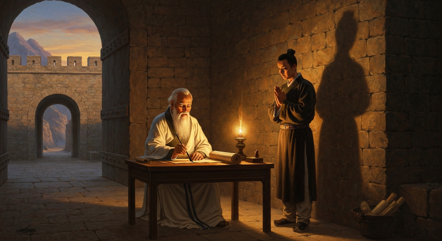 노자는 함곡관에서 강제로 5천 자를 썼다