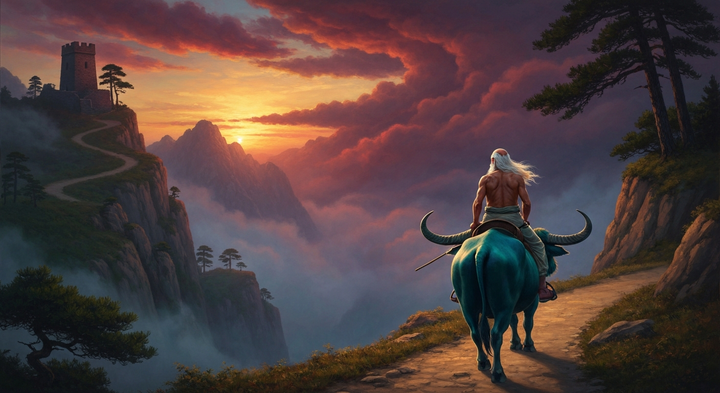 노자는 소를 타고 서쪽으로 사라졌다