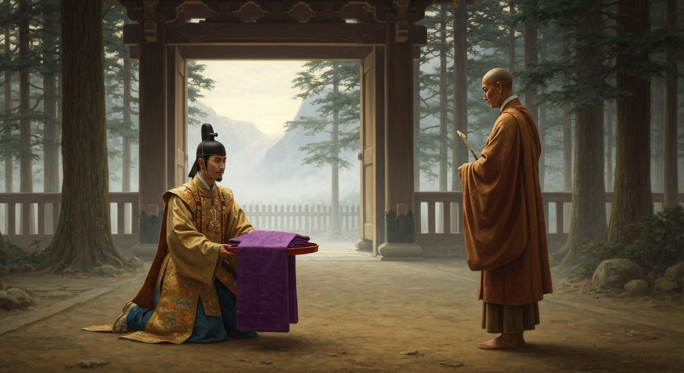 도겐은 황제의 자줏빛 옷을 거절하고 산으로 들어갔다