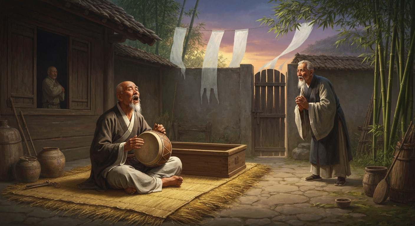 장자는 아내 장례에서 항아리를 두드렸다