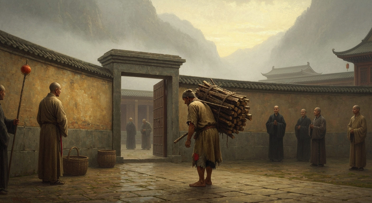 남쪽에서 온 나무꾼이 절 문 앞에 섰다