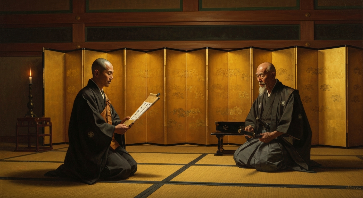 도쿠가와가 그에게 다시 승복을 입혔다