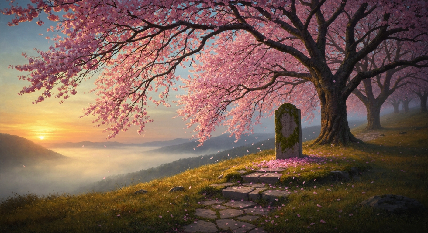 노리나가는 자기 무덤을 벚나무로 직접 설계했다