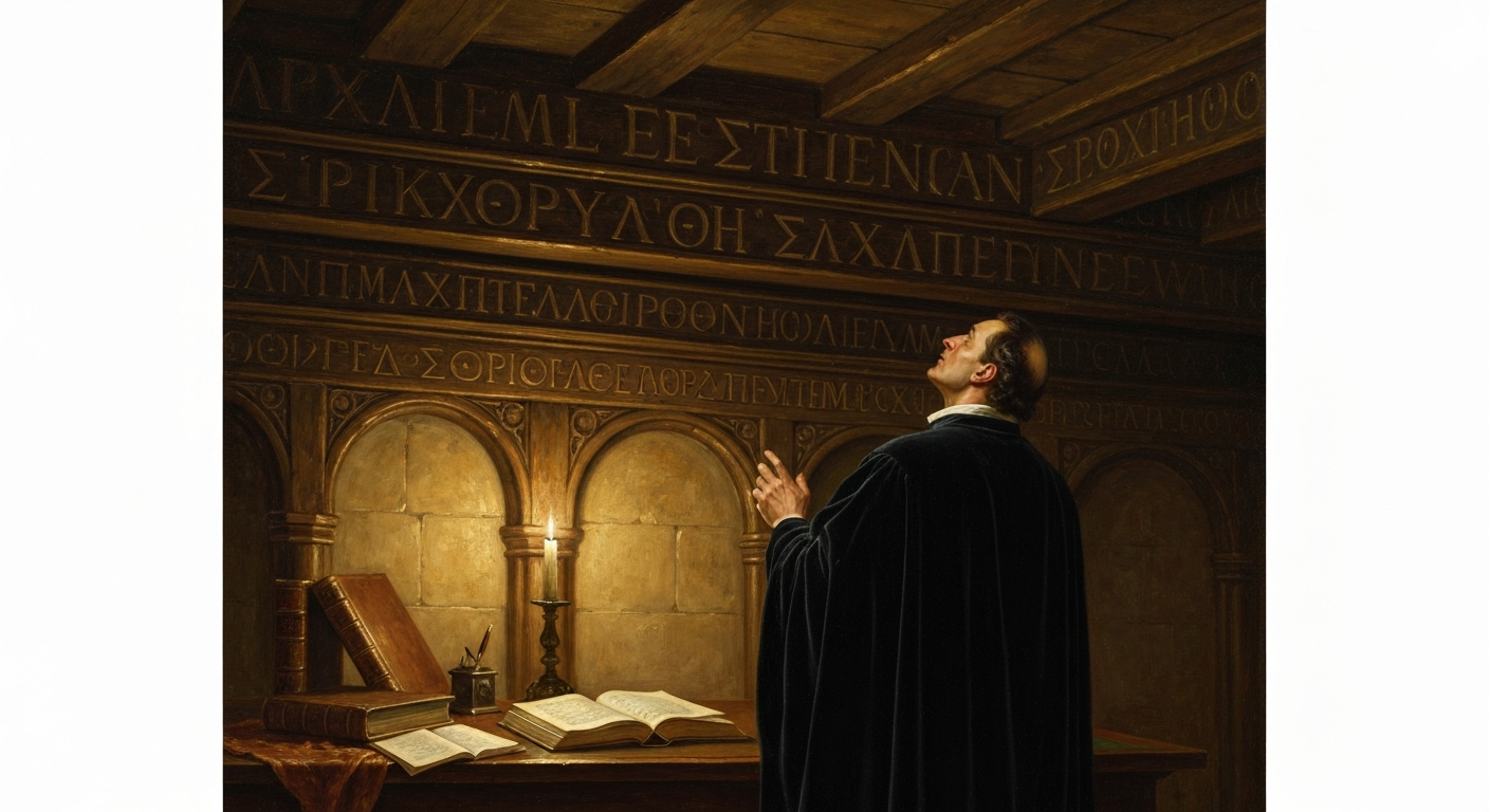 몽테뉴는 서재 천장에 섹스투스의 문장을 새겼다