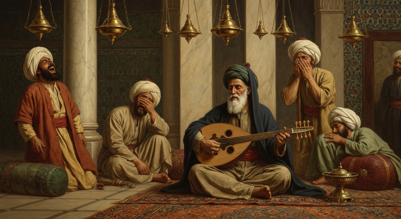 알 파라비는 한 자리에서 청중을 웃기고 울리고 잠재웠다