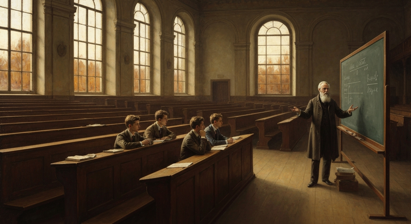 프레게의 텅 빈 강의실에 카르납과 비트겐슈타인이 앉아 있었다