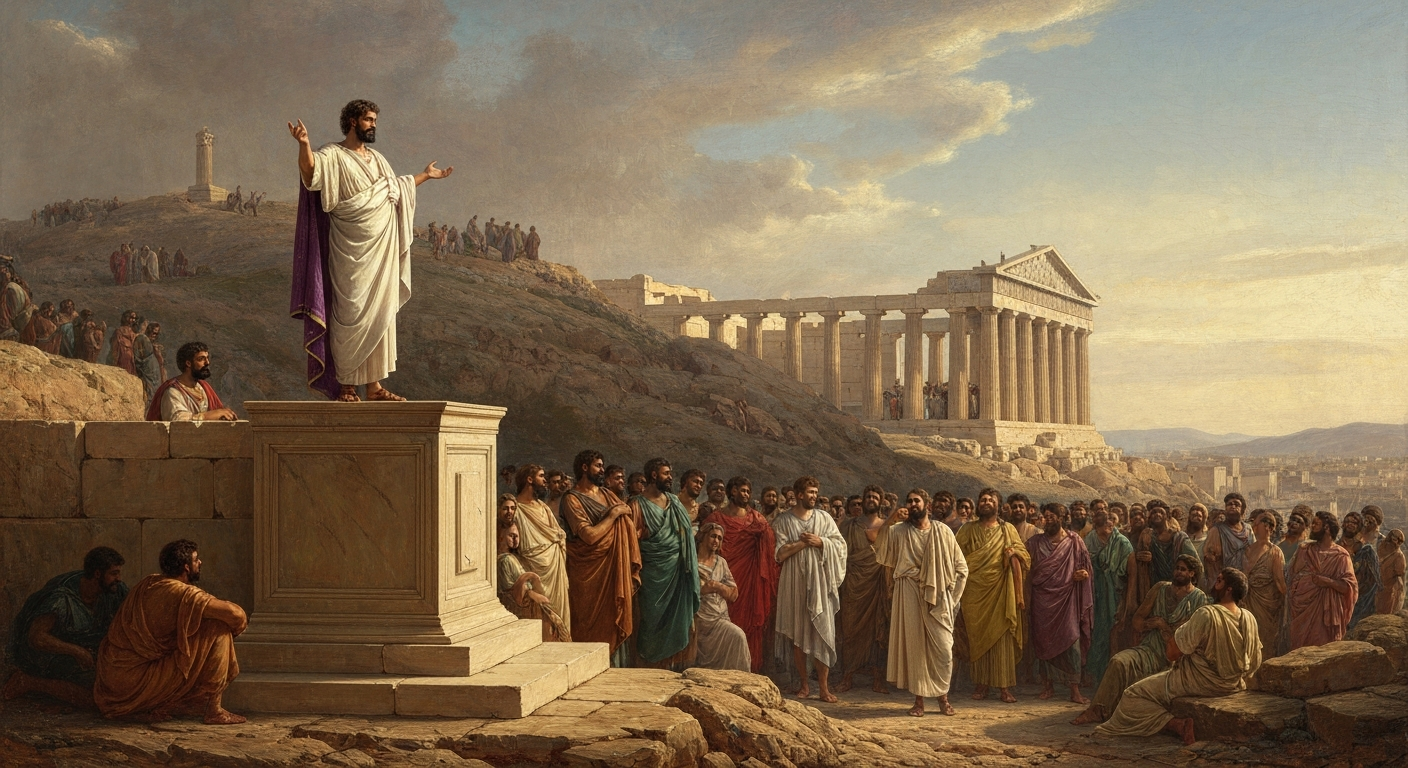 고르기아스는 군대를 빌리러 갔다가 아테네를 매혹했다