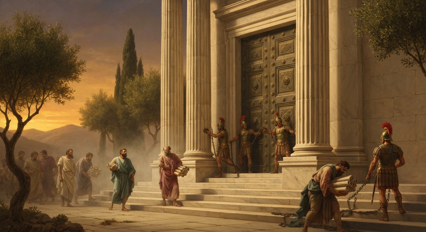 프로클로스 사후 44년, 황제가 아카데미를 닫았다