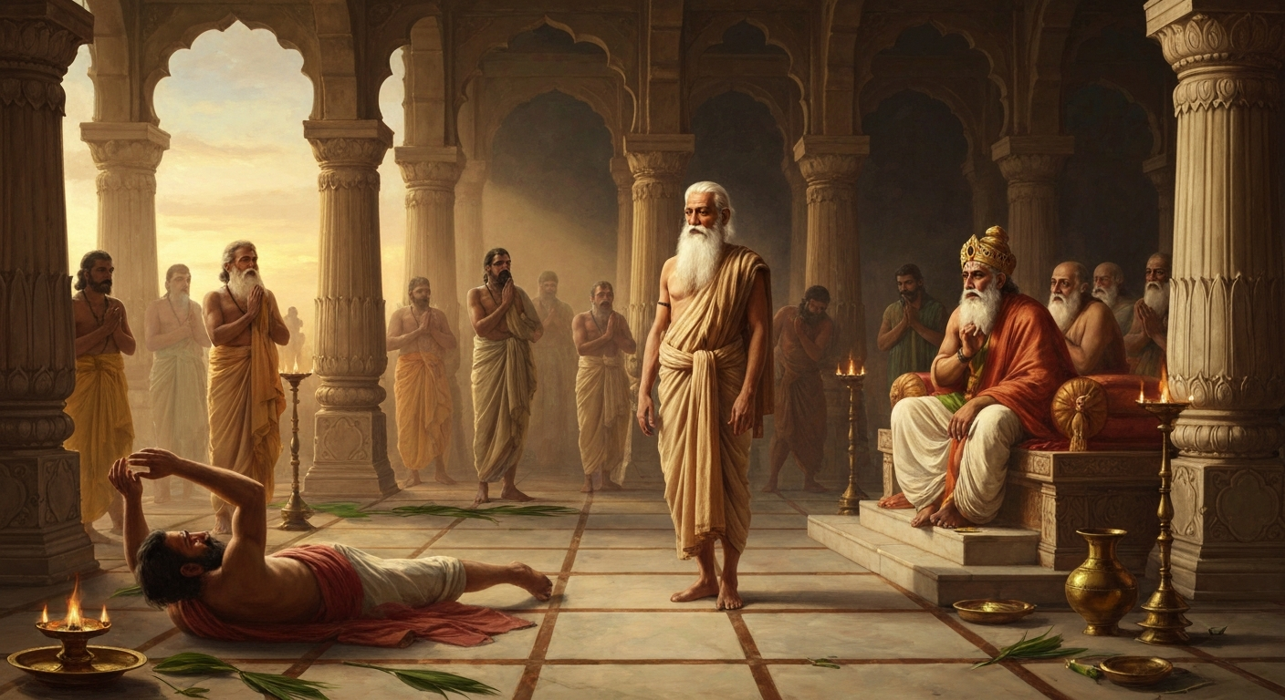 야즈나발키아는 왕의 토론장에서 적의 목을 떨어뜨렸다