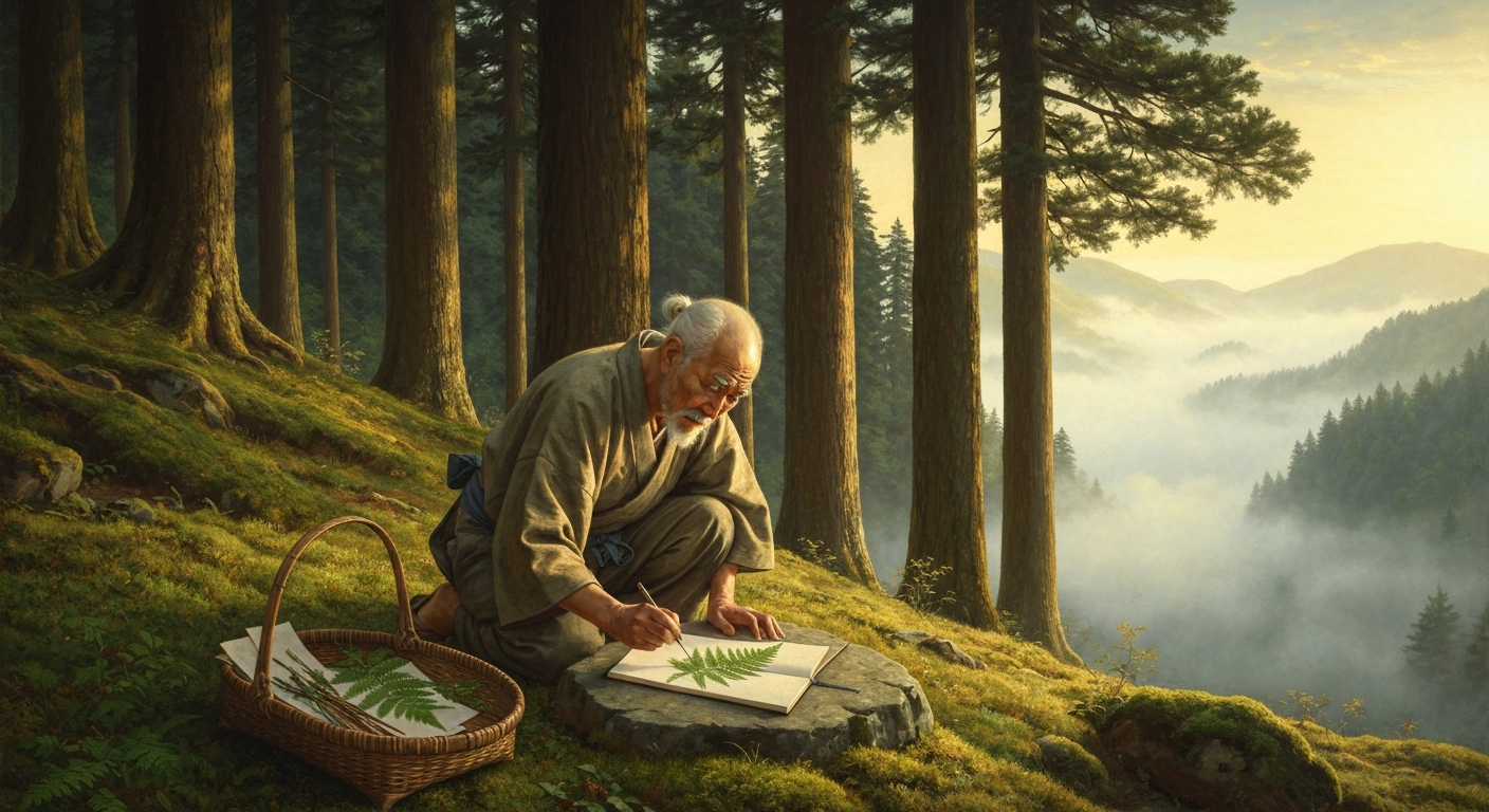 가이바라 에키켄은 환갑이 넘어 산을 오르며 식물 1500종을 분류했다