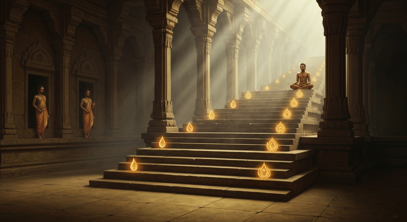 그가 정의한 요가에서 신체 자세는 1/8에 불과했다