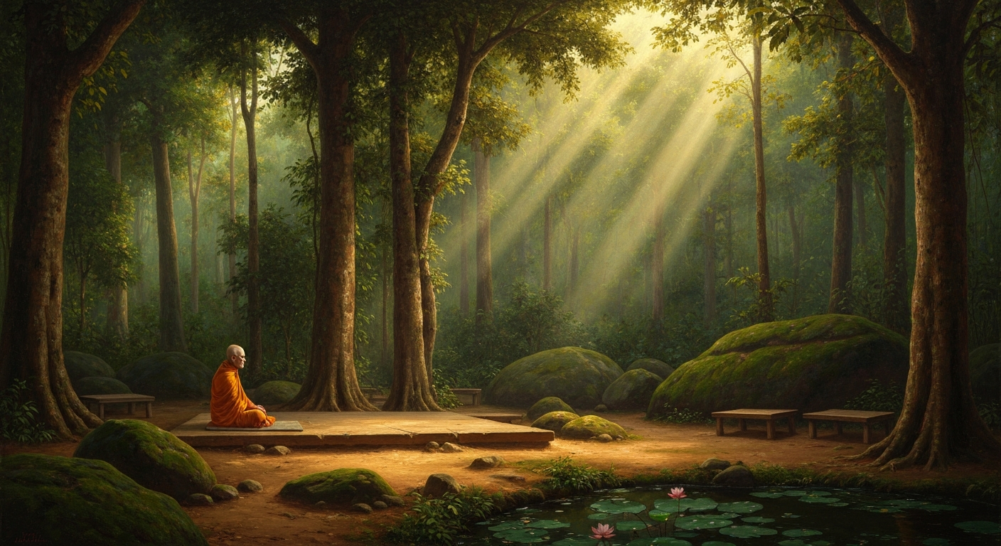 붓다다사는 폐사 마당에 '해방의 정원'을 세웠다