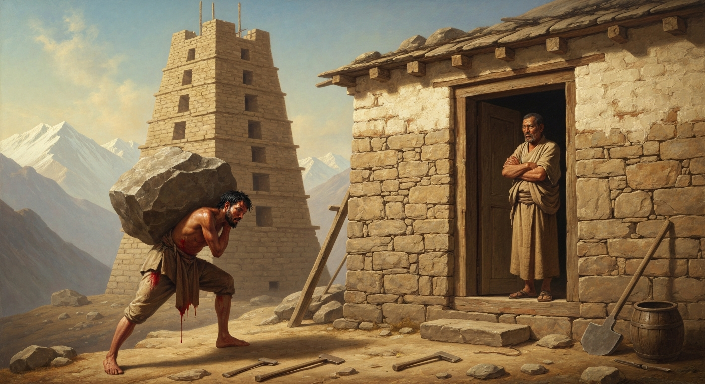 스승 마르파는 9층 탑을 여섯 번 쌓게 했다