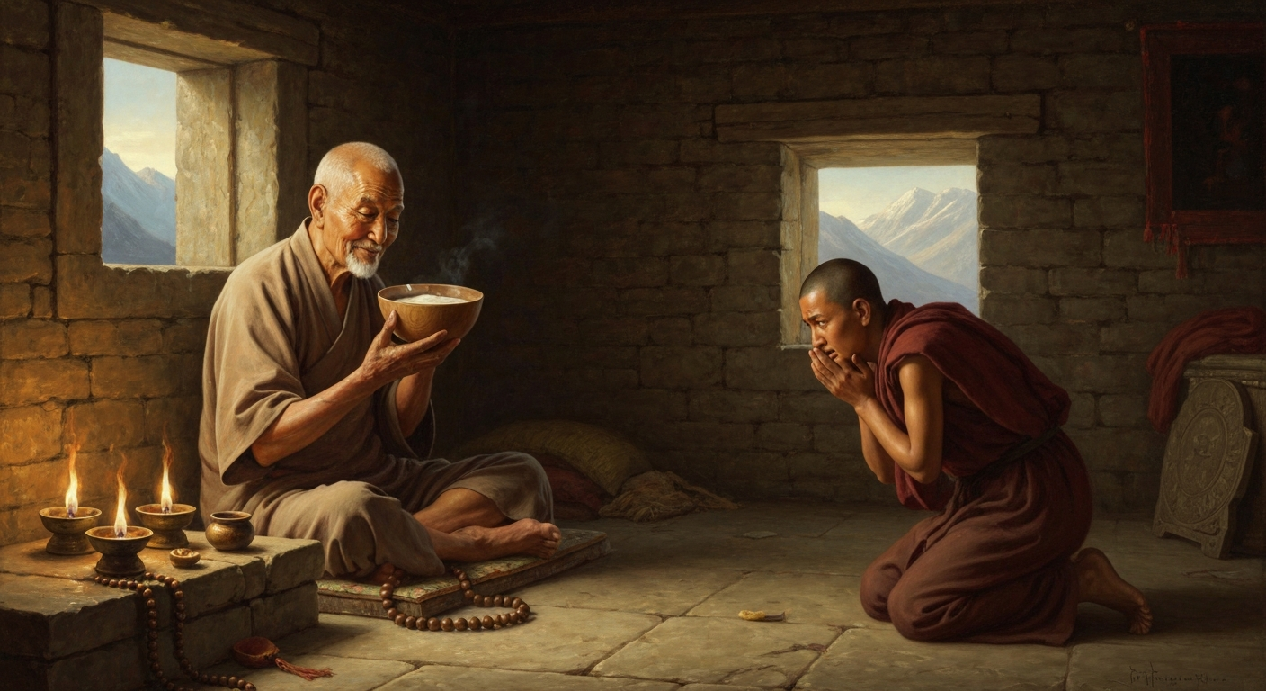 밀라레파는 독인 줄 알면서도 요거트를 마셨다