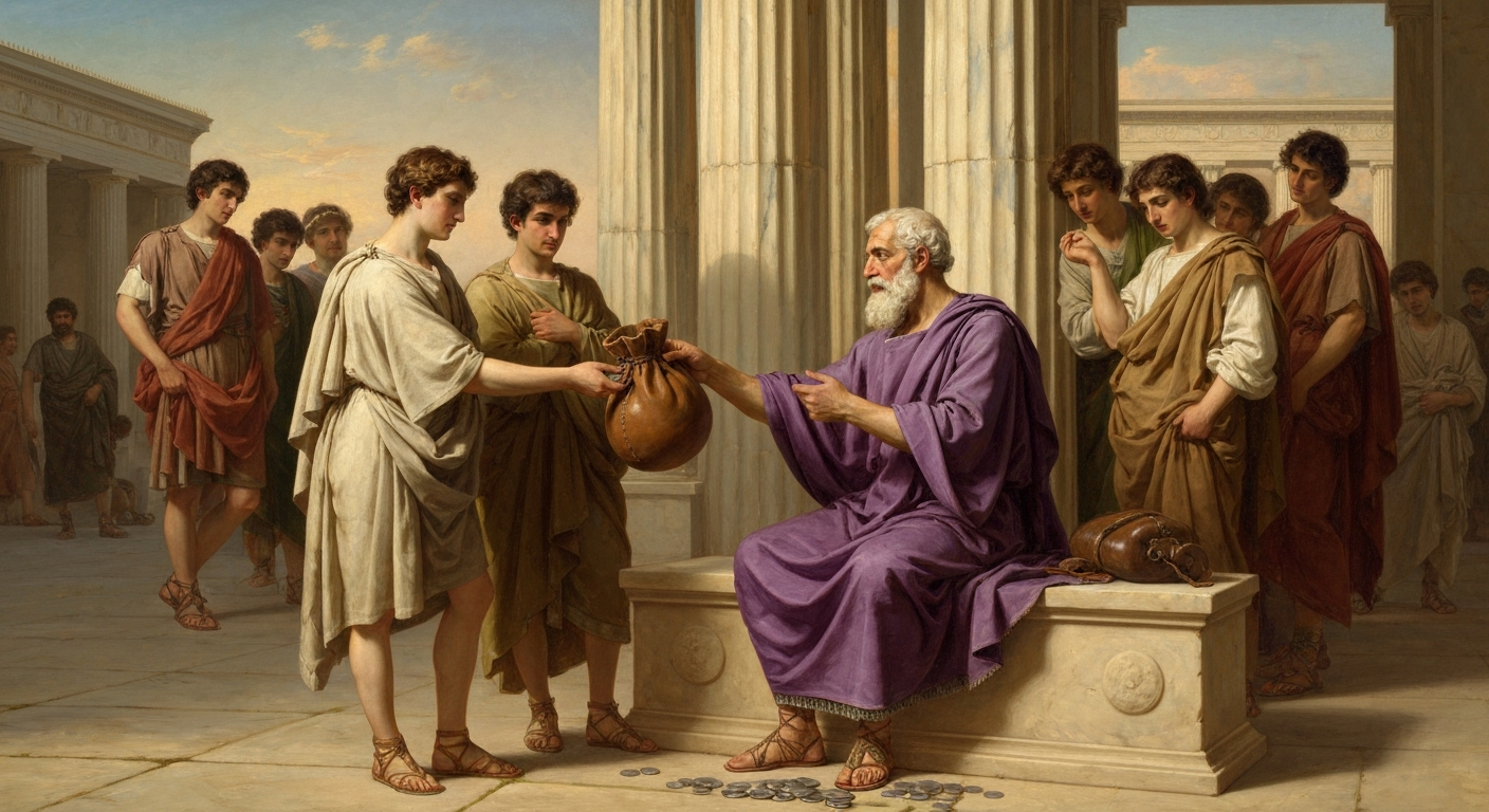 프로타고라스는 수업료 100미나를 받은 첫 교사였다