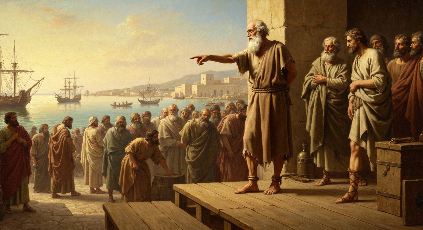 디오게네스는 노예시장에 끌려가서도 주인을 골랐다