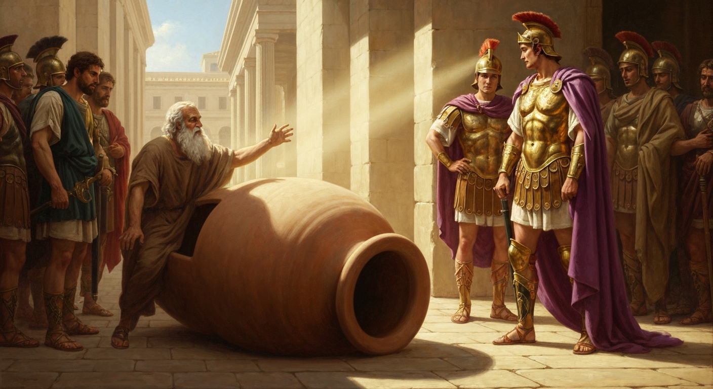 디오게네스는 알렉산드로스 대왕에게 비키라고 말했다