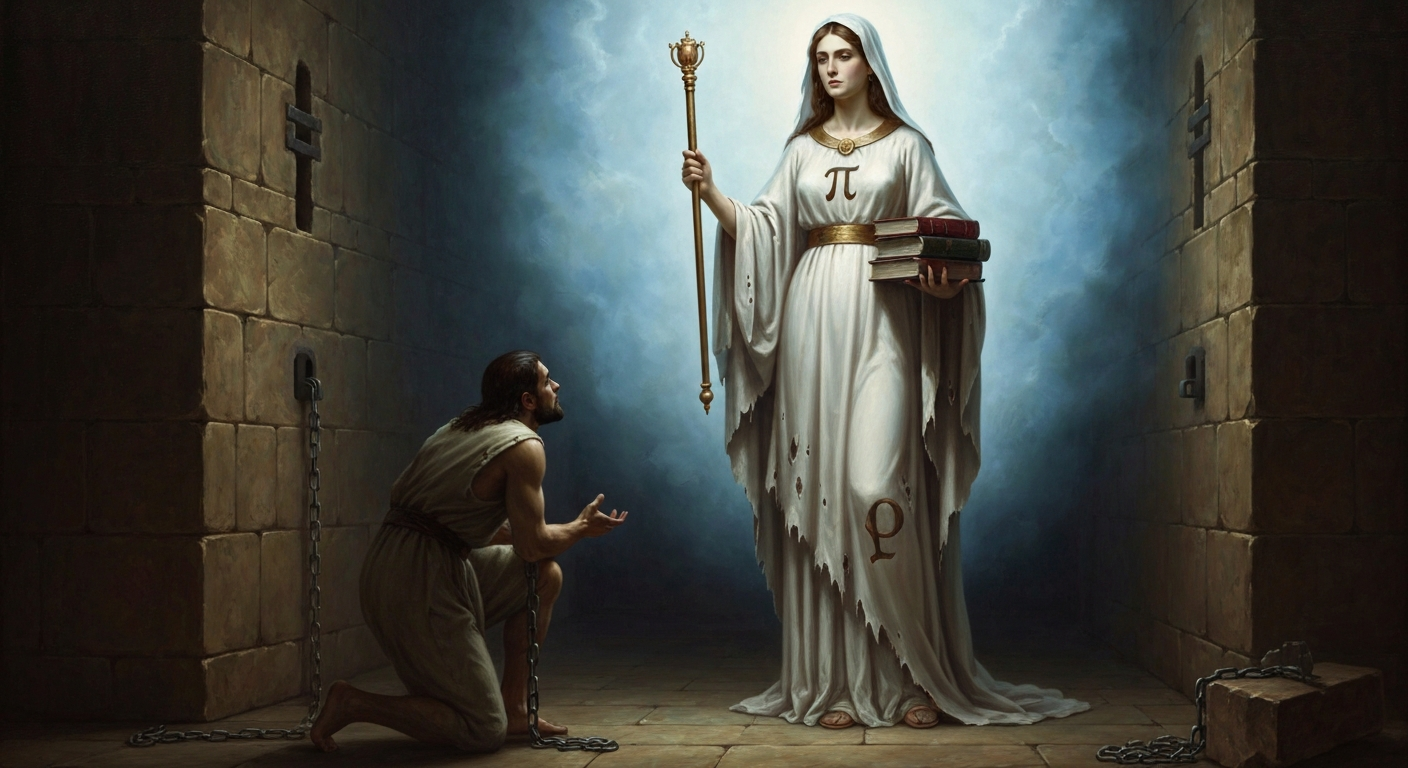 보에티우스는 삼위일체 신학자였는데 위안서에서 예수를 지웠다