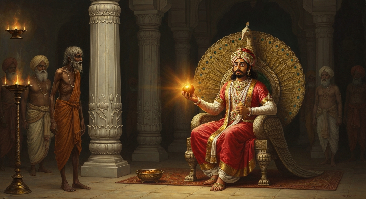 바르트리하리는 불사의 과일을 왕비에게 선물했다