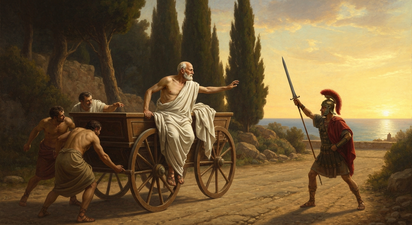 키케로는 가마에서 목을 먼저 내밀었다