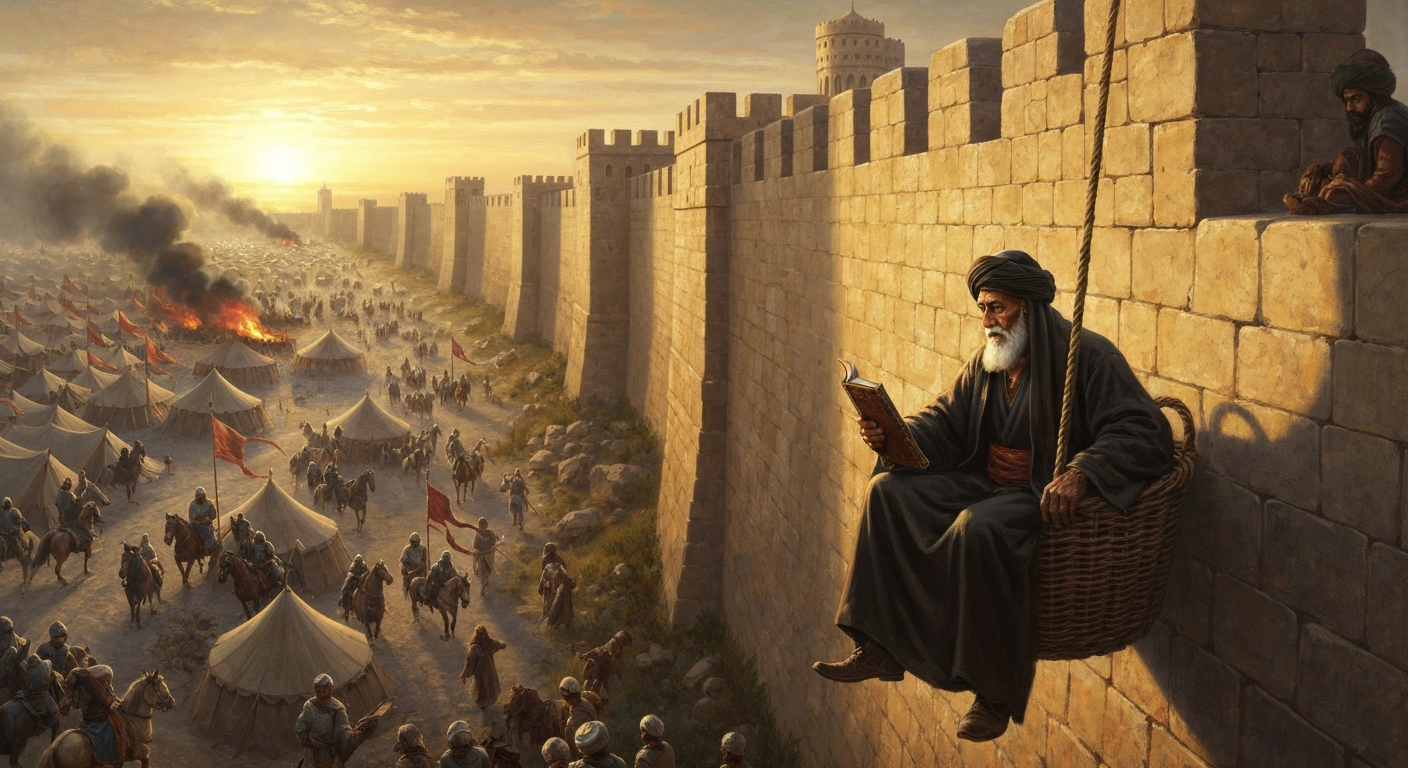 이븐 할둔은 69세에 바구니를 타고 성벽을 넘었다