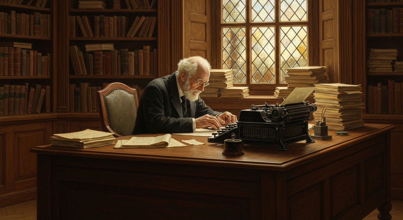 콰인은 평생 한 대학에서만 수동 타자기로 글을 썼다