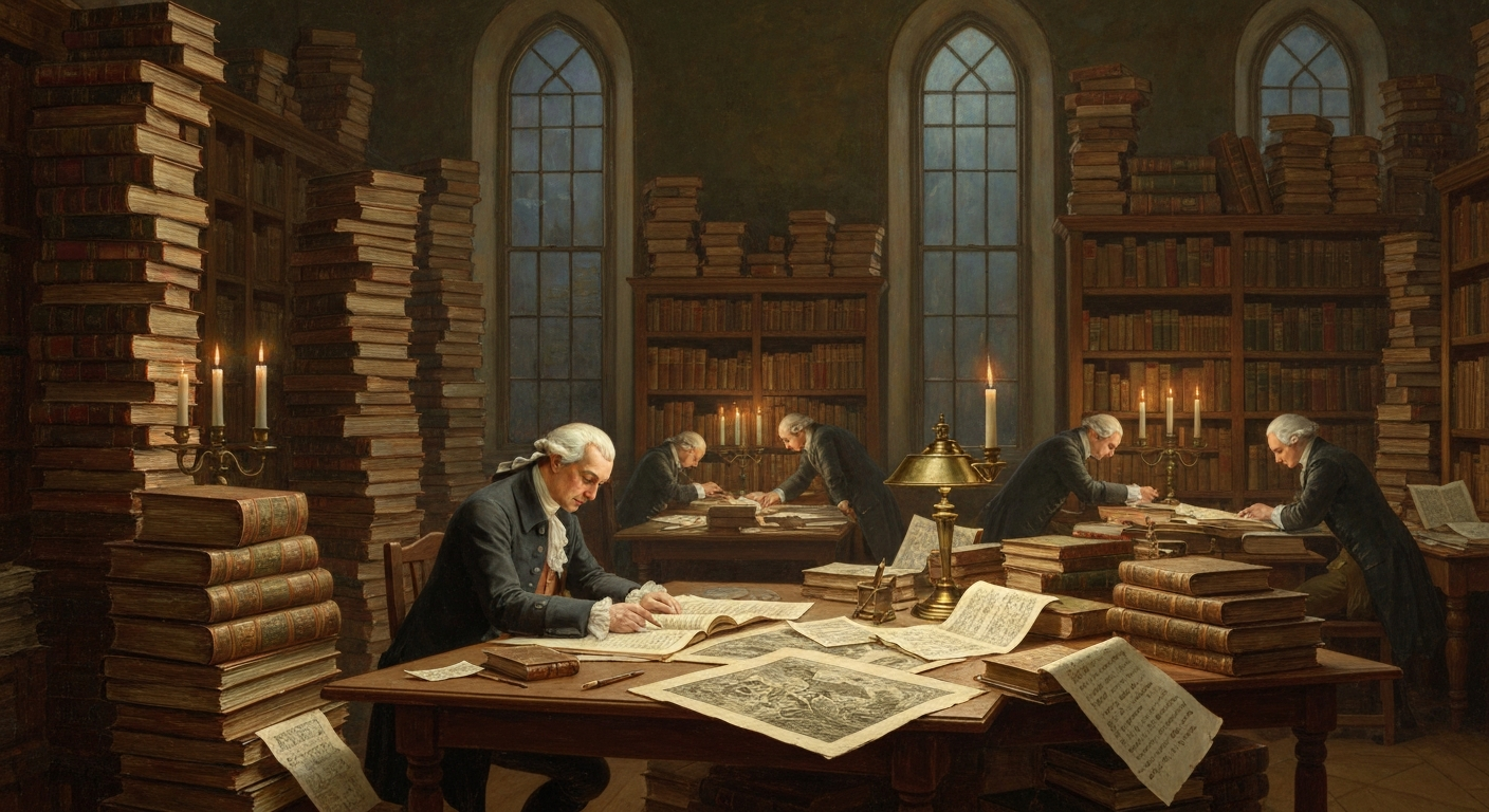 디드로는 백과사전 28권을 25년간 끌고 갔다