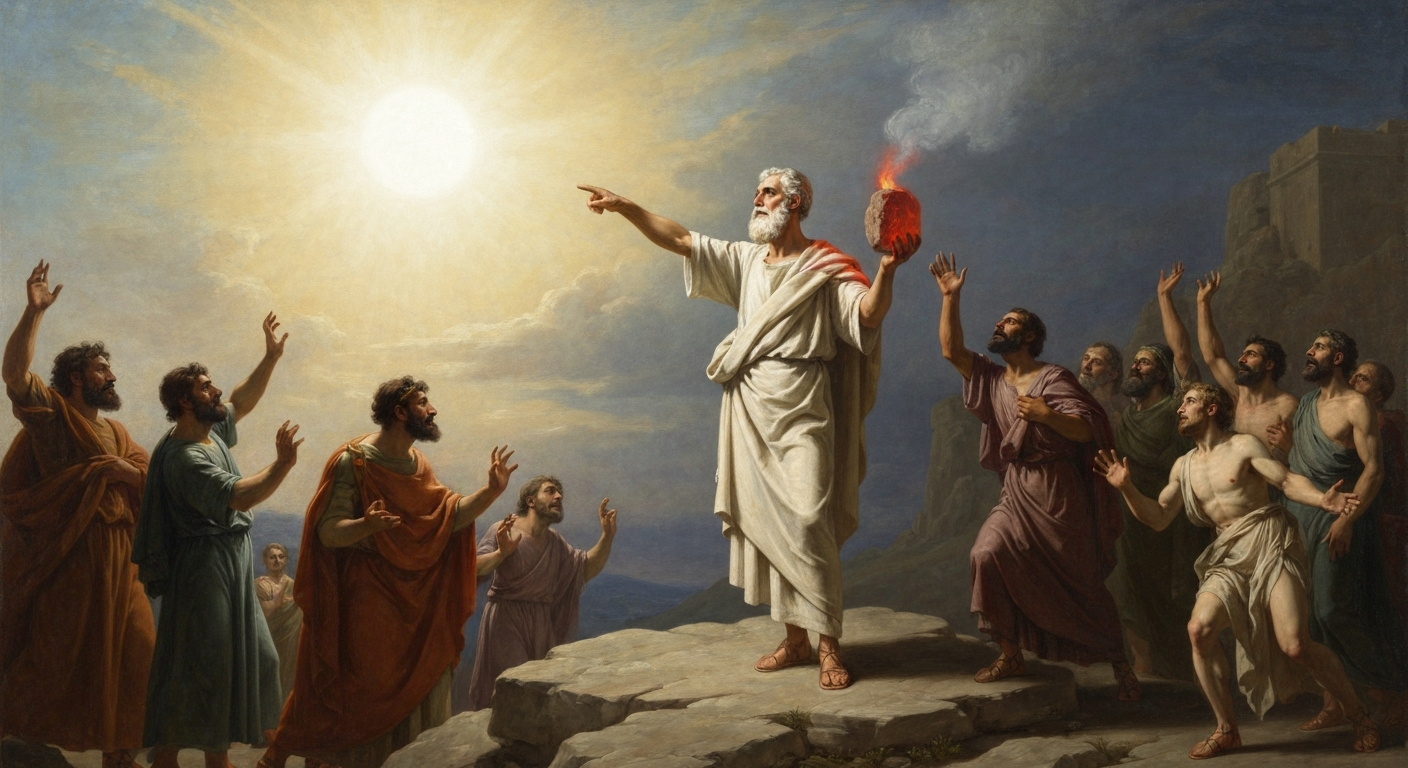 그는 태양이 신이 아니라 뜨거운 돌이라 선언했다