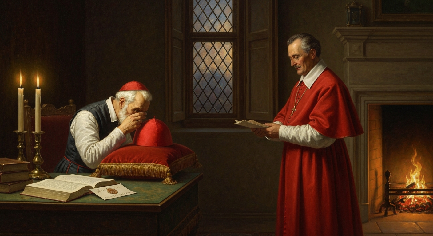 교황 바오로 3세가 보낸 추기경 모자를 그는 거절했다