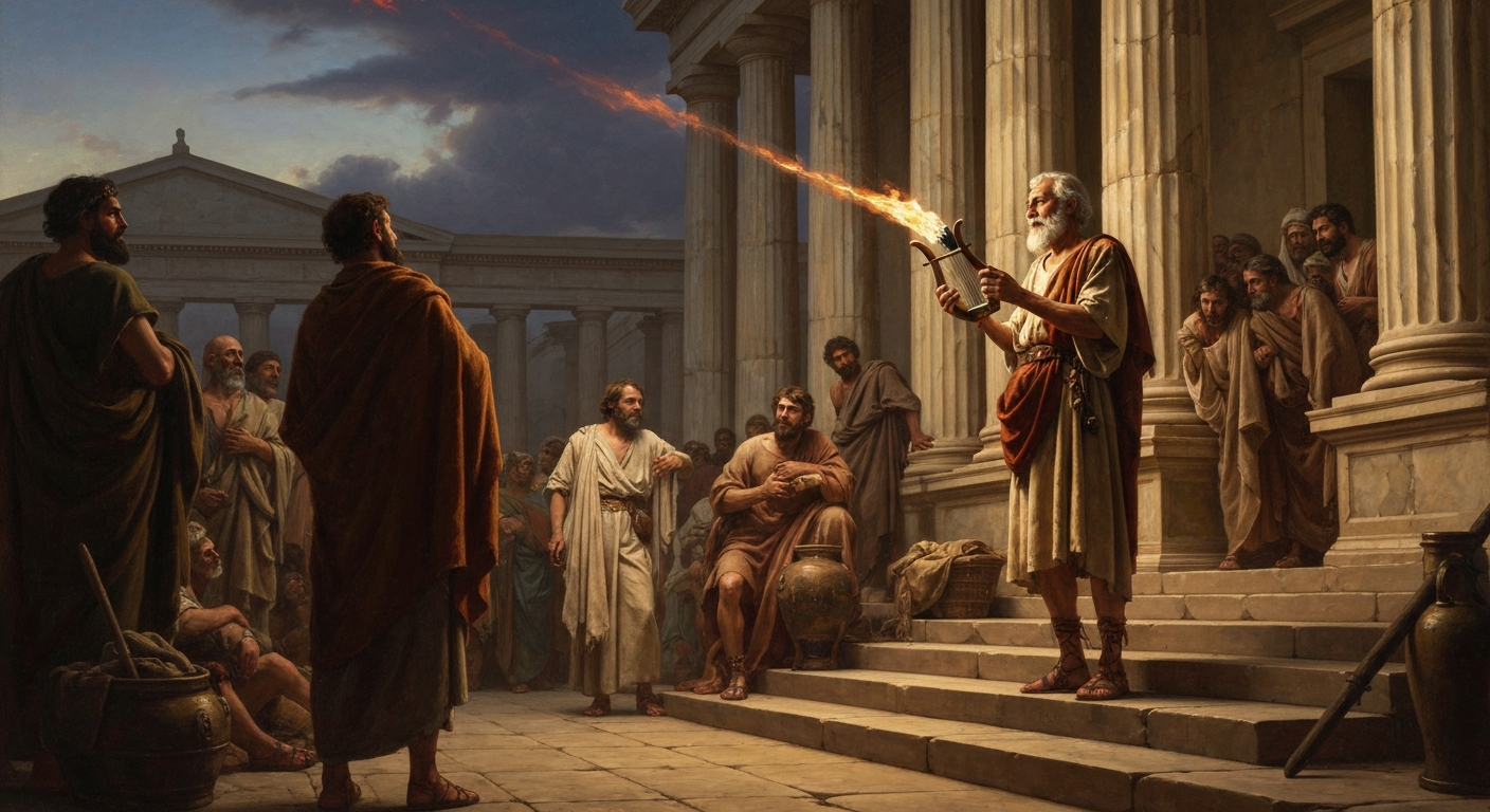 떠돌이 시인 크세노파네스가 호메로스를 공격했다