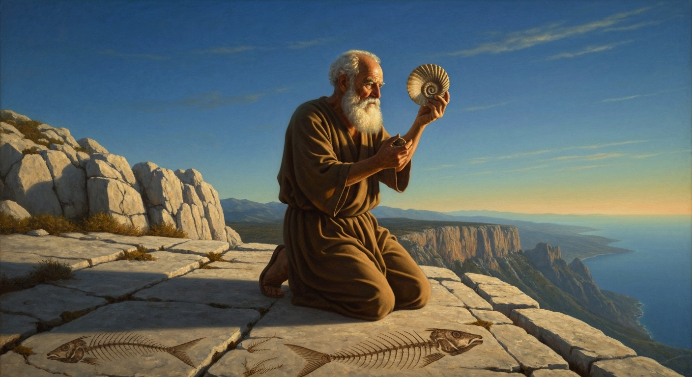 크세노파네스는 산에서 물고기 화석을 발견했다