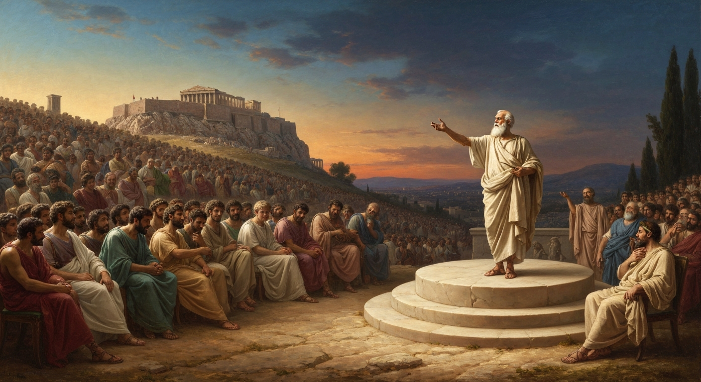 60대 외국인 노인이 아테네 민회를 한 번의 연설로 흔들었다