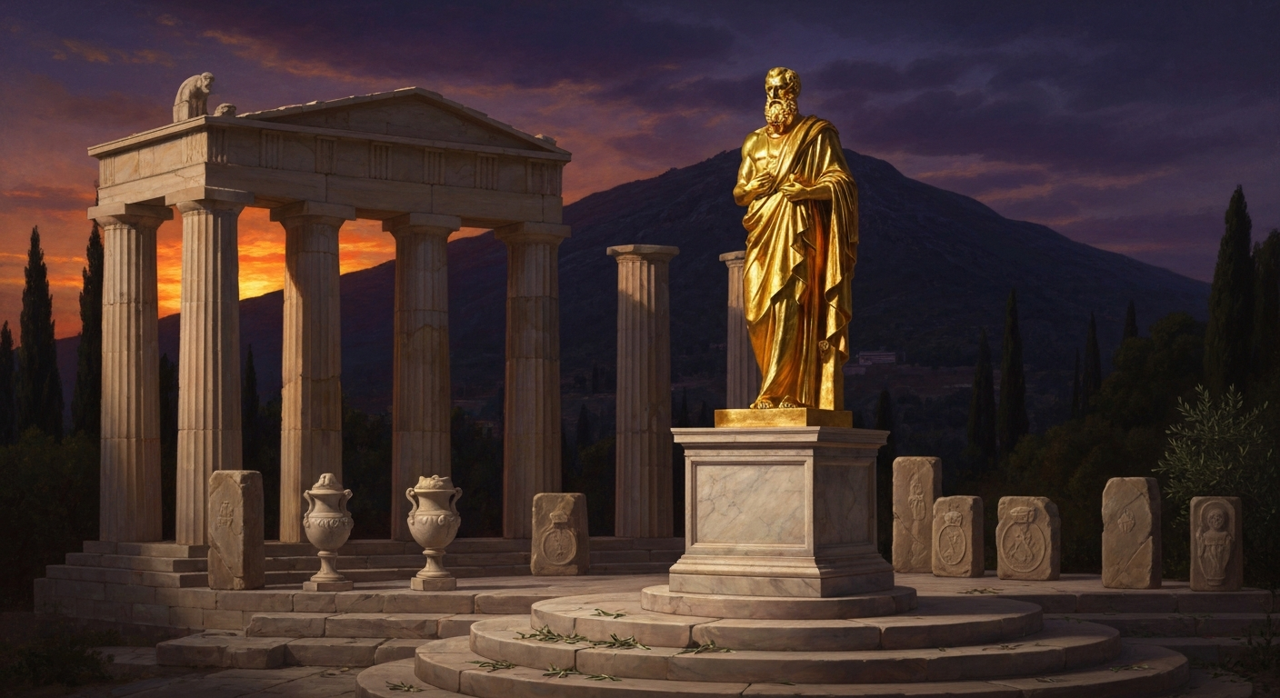 비존재를 논증한 그가 델포이 신전에 자기 황금상을 세웠다