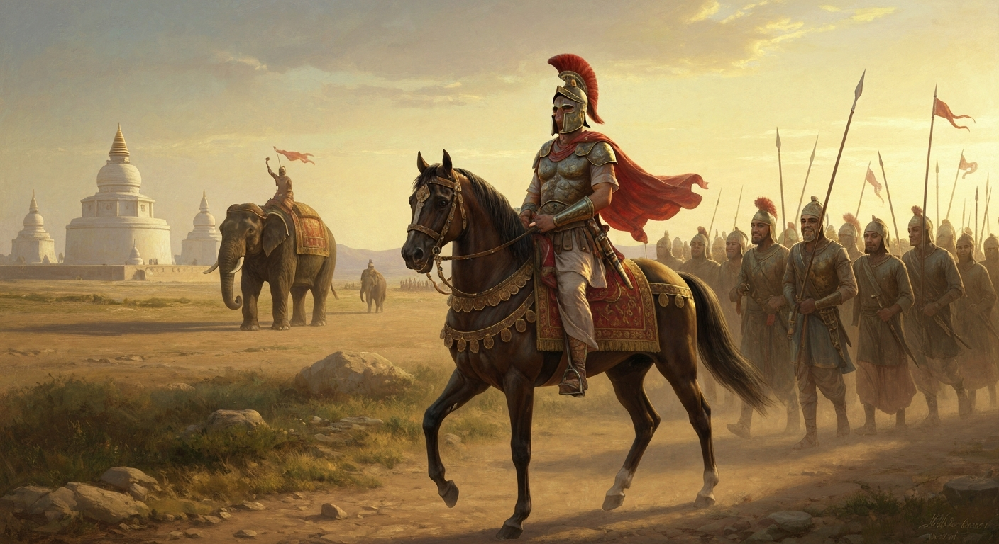 그리스계 왕 메난드로스 1세가 직접 인도 승려를 찾아왔다