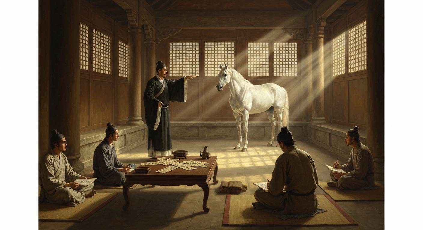 공손룡은 흰색과 말을 분리해 백마비마론을 증명했다