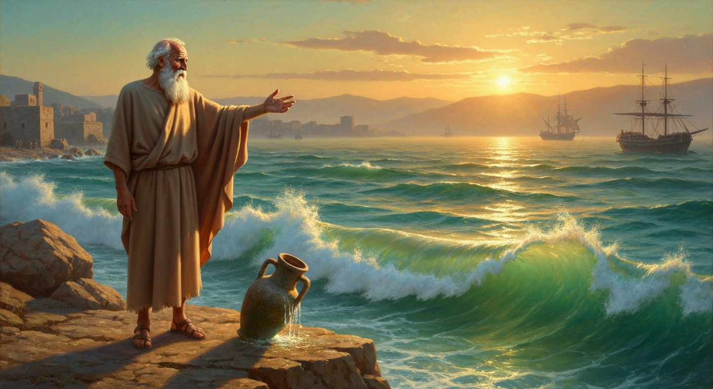 그는 만물의 근원을 '물'이라고 답했다