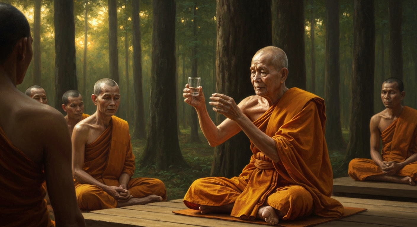 아잔 차는 멀쩡한 잔을 깨졌다고 가르쳤다