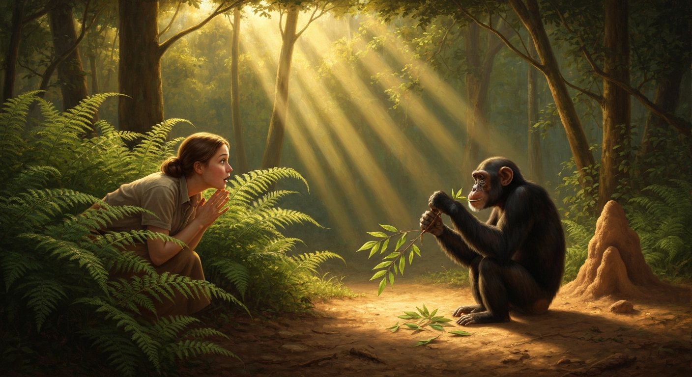 제인 구달은 침팬지가 도구 만드는 것을 봤다