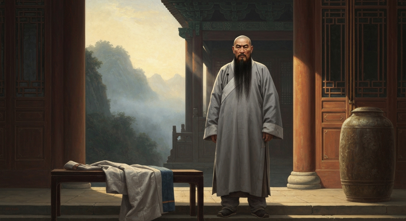 지부지사 이지는 54세에 삭발하고 수염은 남겼다